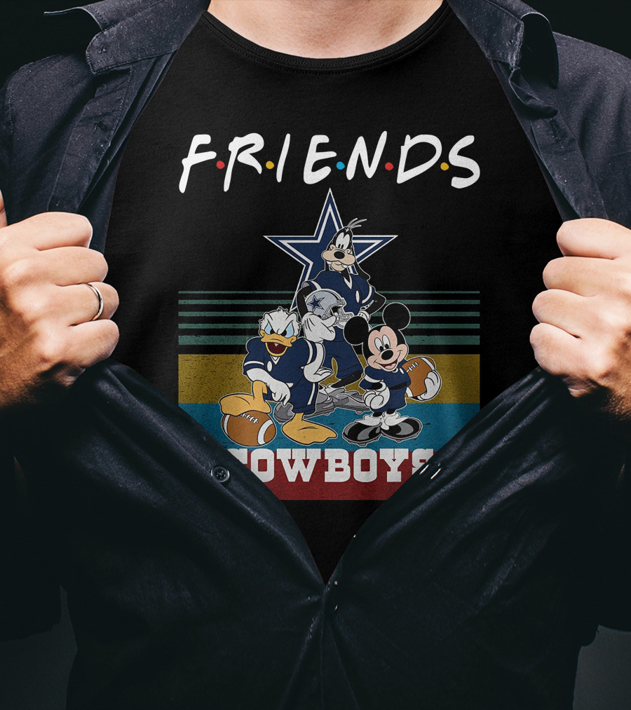 Friends Mickey Donald Goofy Cowboys Football Team T-Shirt