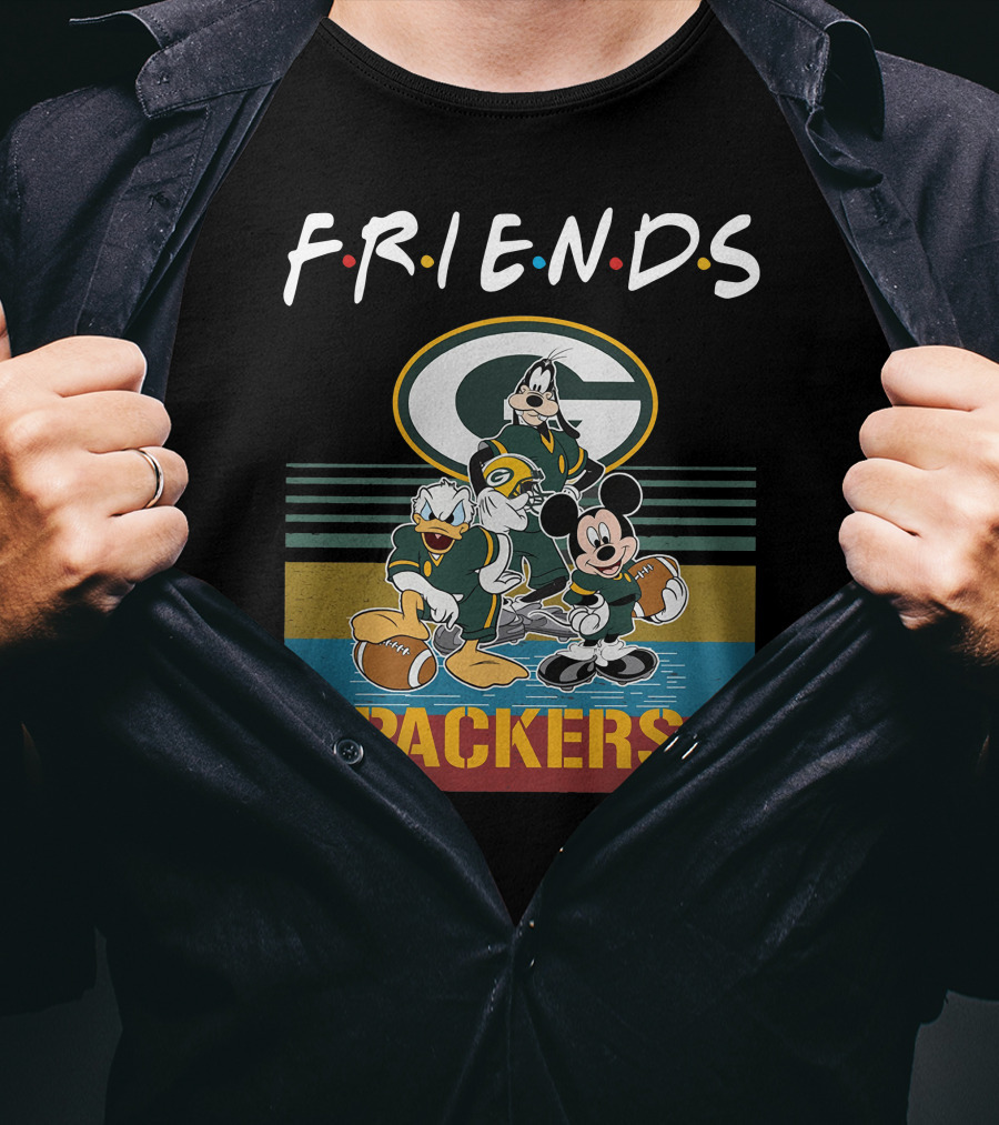 Friends Packers Disney Characters Green Bay Football T-Shirt
