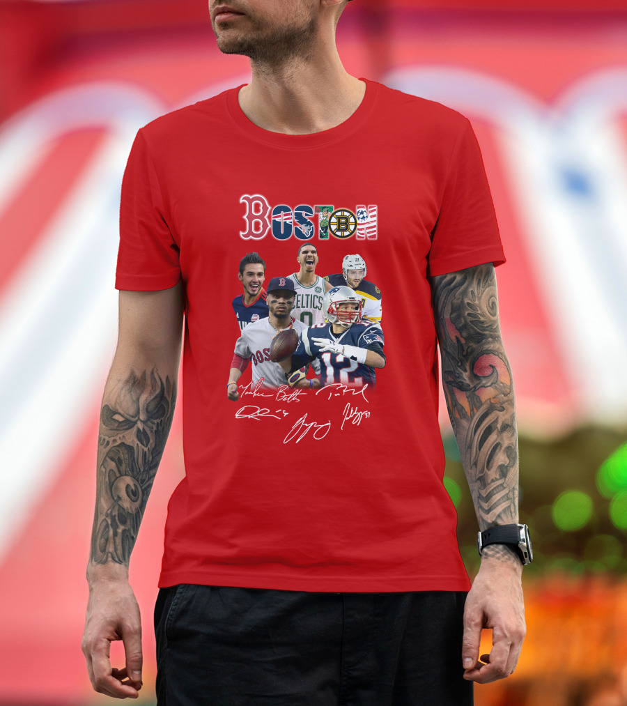 Boston Anniversary Patriots Celtics Red Sox Bruins Players T-Shirt