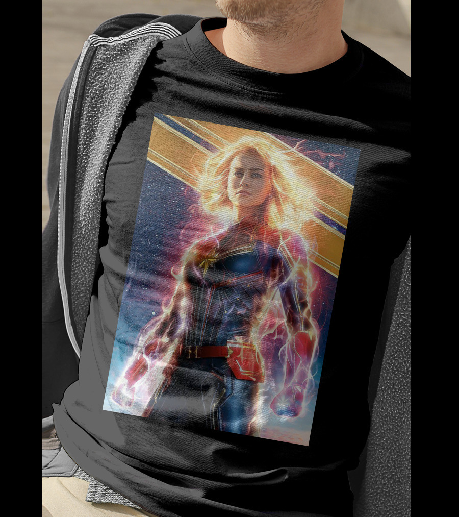 Captain Marvel Shining Heroic Power Cosmic Energy T-Shirt