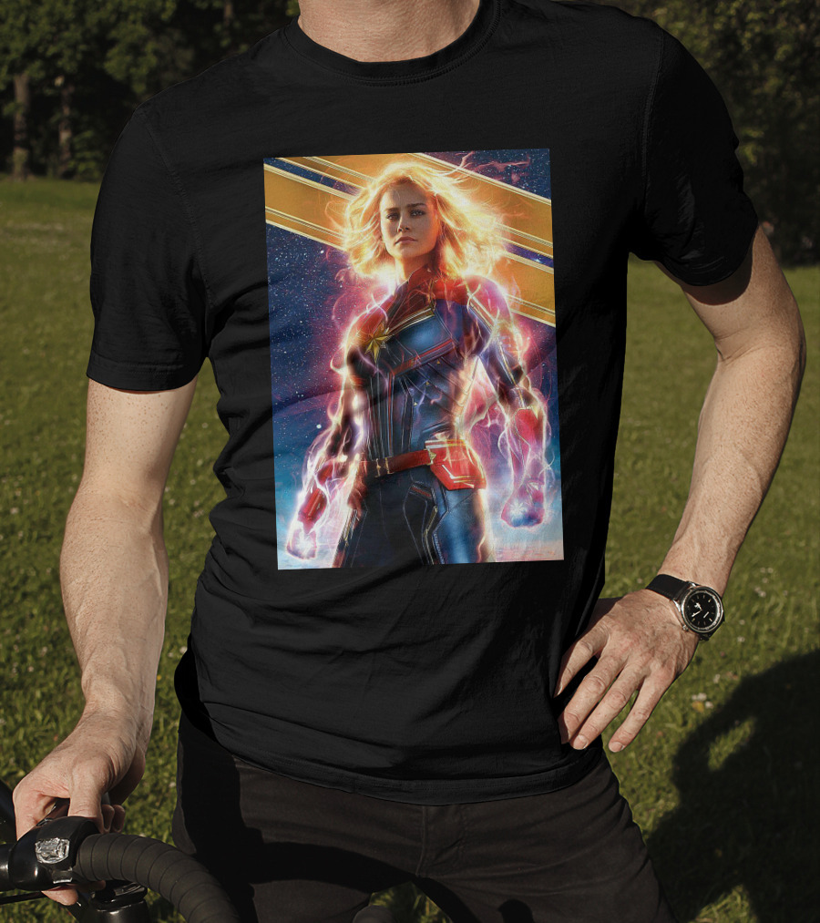 Captain Marvel Shining Heroic Power Cosmic Energy T-Shirt