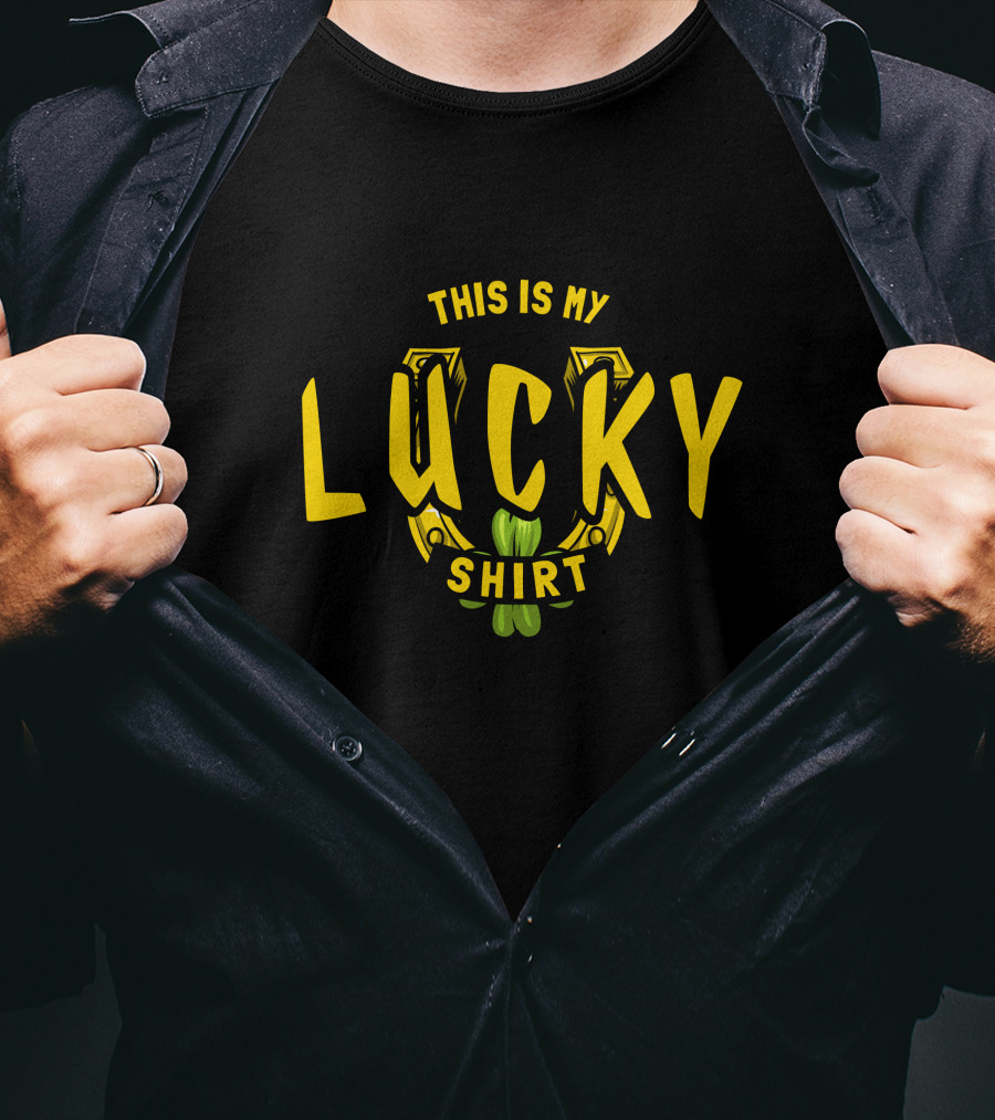 This Is My Lucky Shirt Iconic Horseshoe Clover T-Shirt