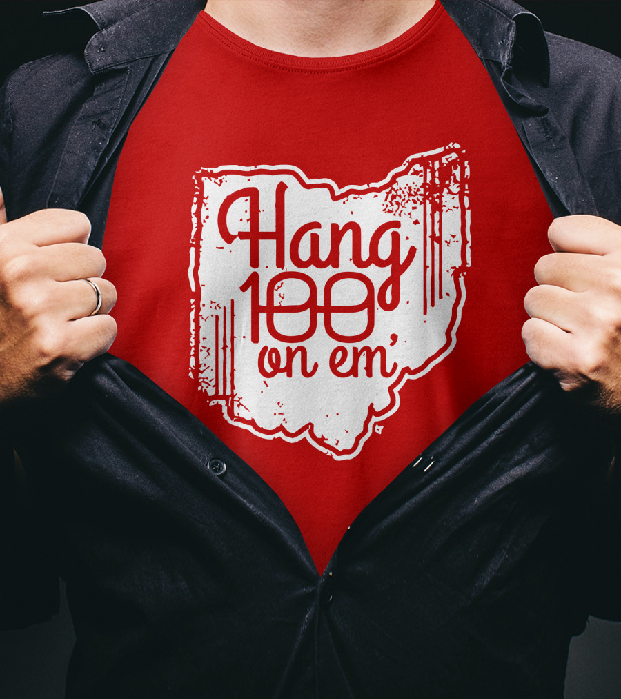 Hang 100 On Em Ohio Outline T-Shirt