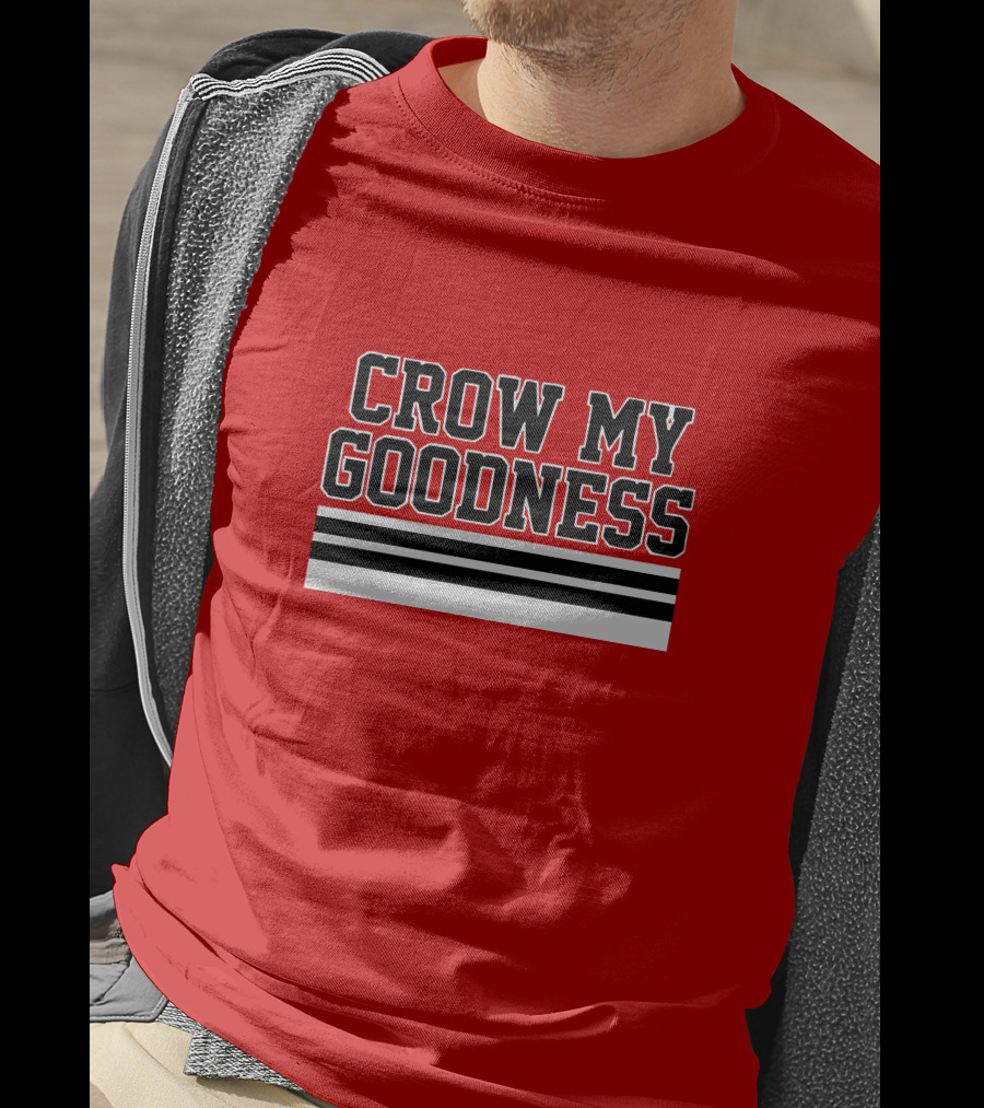 CROW MY GOODNESS Black And White Stripes T-Shirt