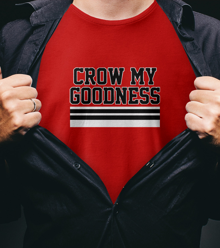 CROW MY GOODNESS Black And White Stripes T-Shirt