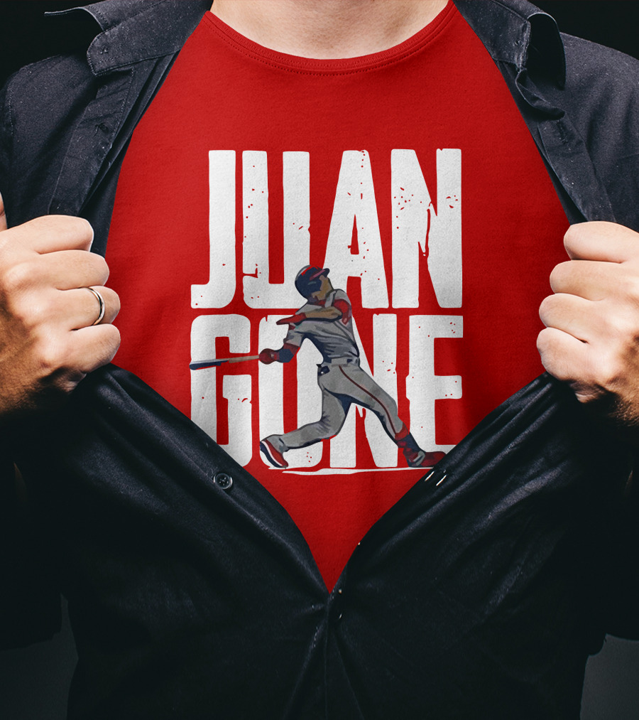 Juan Gone Baseball Player Silhouette Swinging Bat T-Shirt