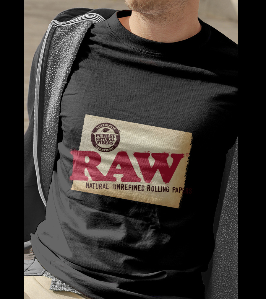 RAW Natural Unrefined Rolling Papers Authentic Purest Natural Fibers T-Shirt