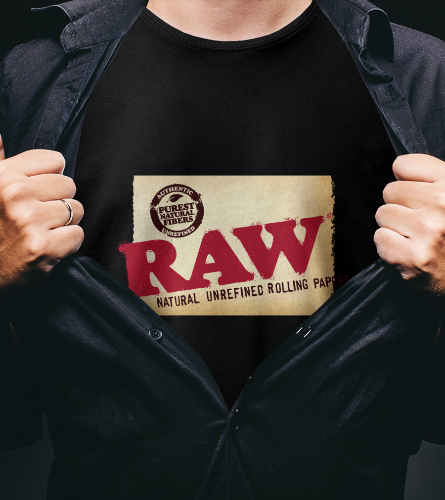 RAW Natural Unrefined Rolling Papers Authentic Purest Natural Fibers T-Shirt