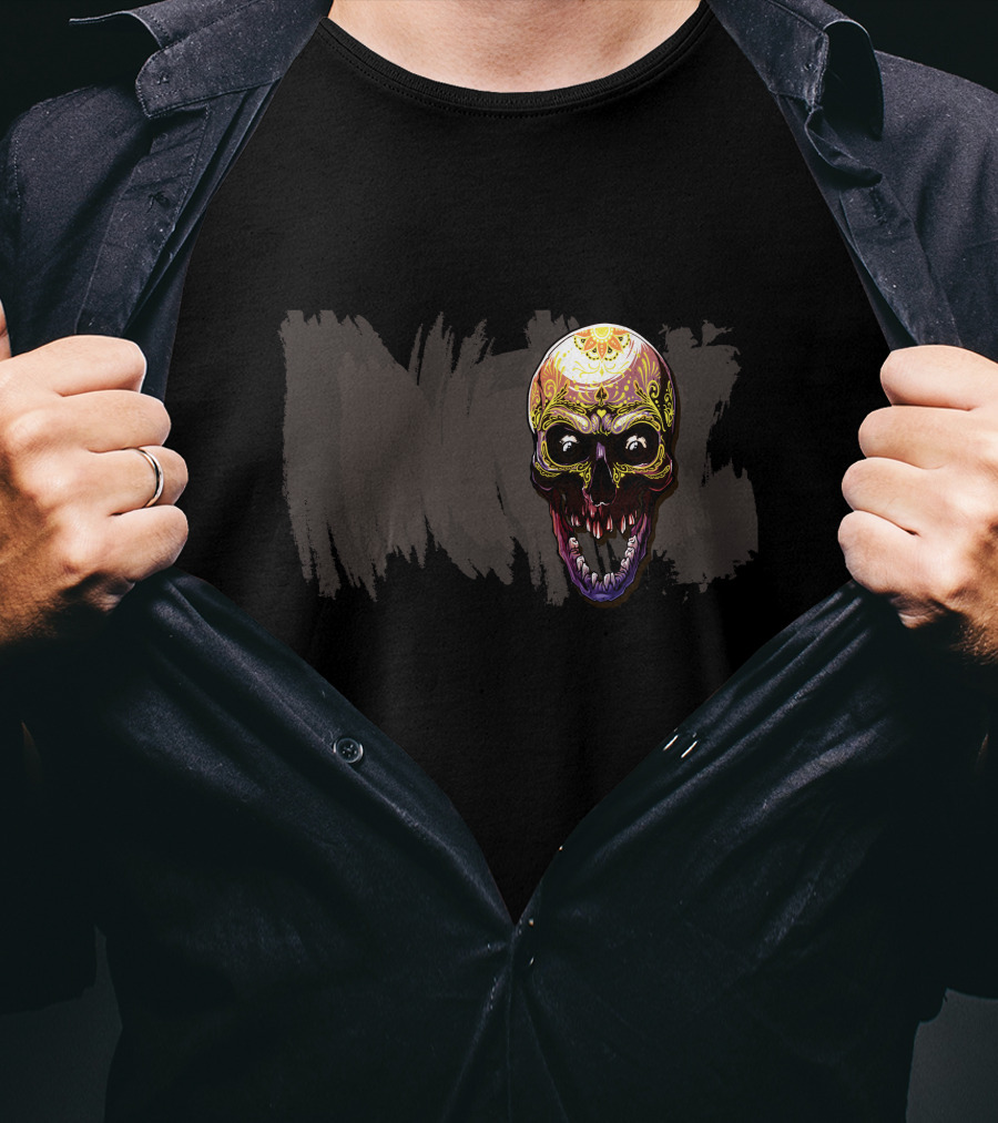 Skull Scary Horror Psychedelic T-Shirt
