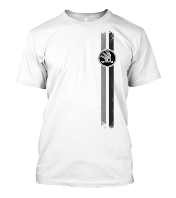 Skoda Superb Logo Iconic Emblem Vertical Stripe T-Shirt
