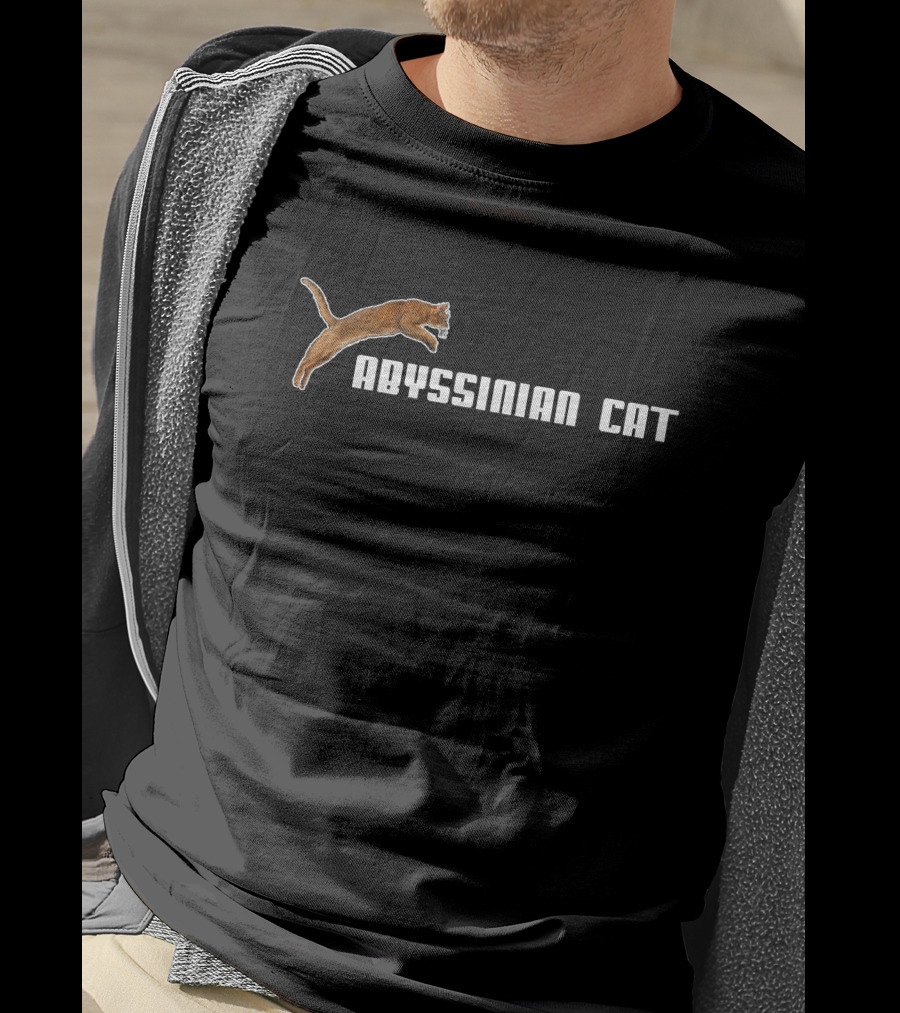 Abyssinian Cat Leaping T-Shirt