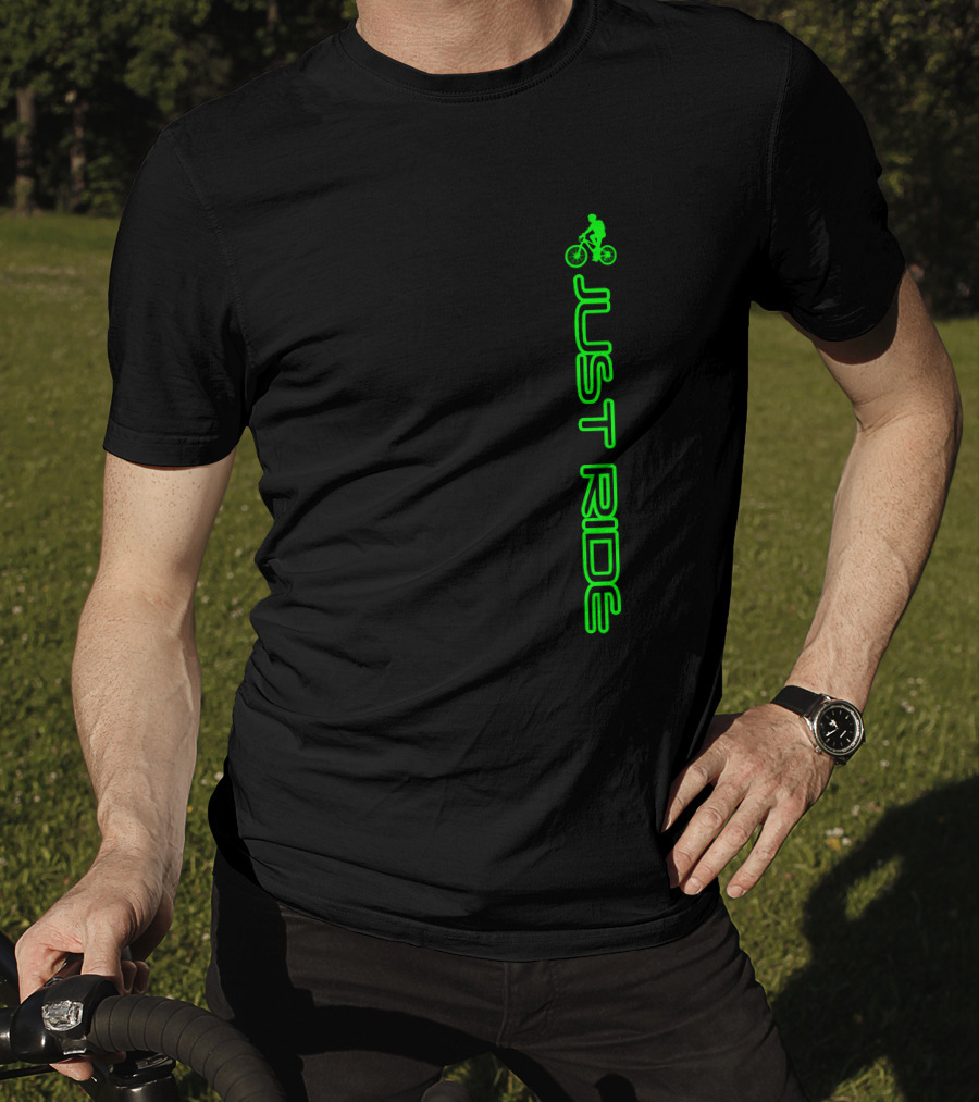 Just Ride Neon Green Bike T-Shirt