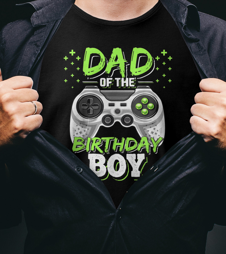Dad Of The Birthday Boy Video Gamer Party Matching Mens T-Shirt