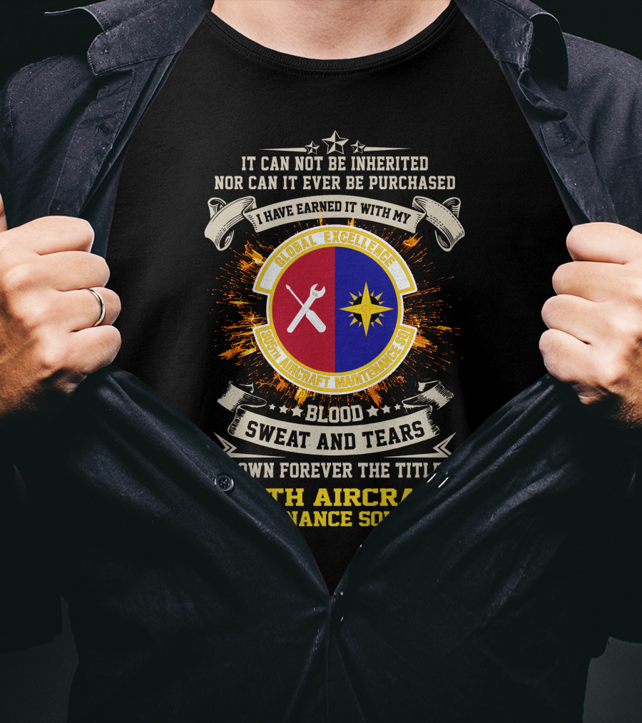 Global Excellence Blood Sweat And Tears 305th Aircraft Maintenance Squadron T-Shirt