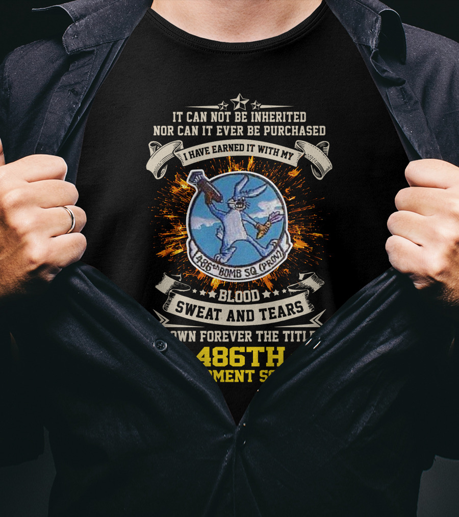 486th Bombardment Squadron Blood Sweat And Tears Forever Earned Title T-Shirt