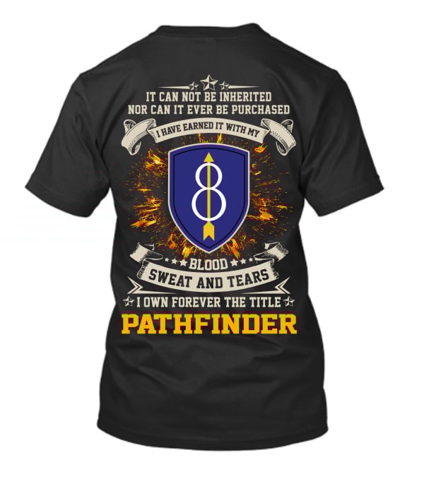 8th Infantry Division Blood Sweat And Tears Pathfinder Emblem T-Shirt