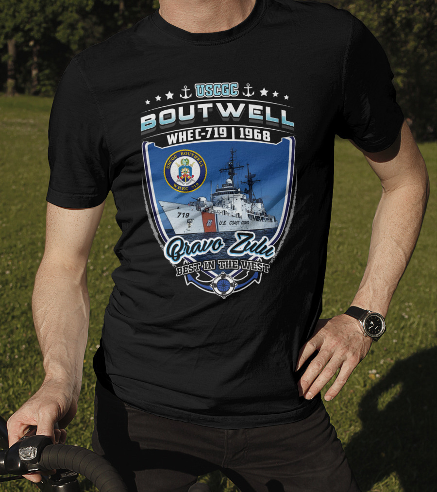 Uscgc Boutwell Whec-719 1968 Bravo Zulu Best In The West T-Shirt