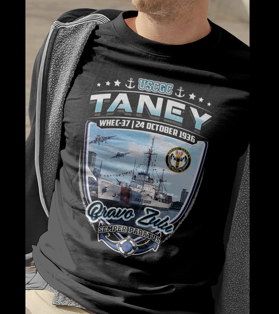Uscgc Taney Whec-37 24 October 1936 Bravo Zulu Semper Paratus Coast Guard T-Shirt
