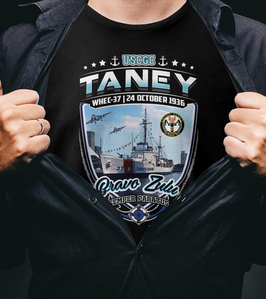 Uscgc Taney Whec-37 24 October 1936 Bravo Zulu Semper Paratus Coast Guard T-Shirt