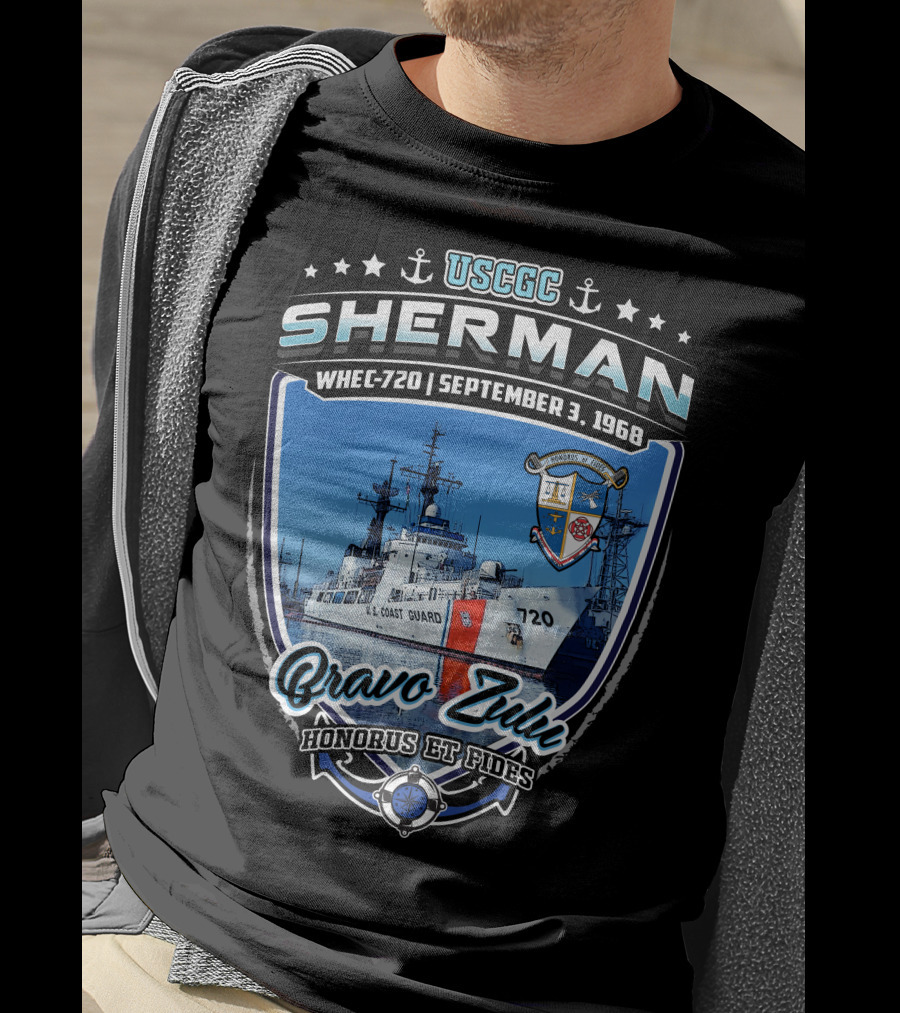 Uscgc Sherman Whec-720 September 3 1968 Bravo Zulu Honorus Et Fides T-Shirt