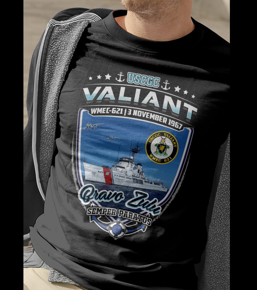Uscgc Valiant Wmec-621 3 November 1967 Bravo Zulu Semper Paratus T-Shirt