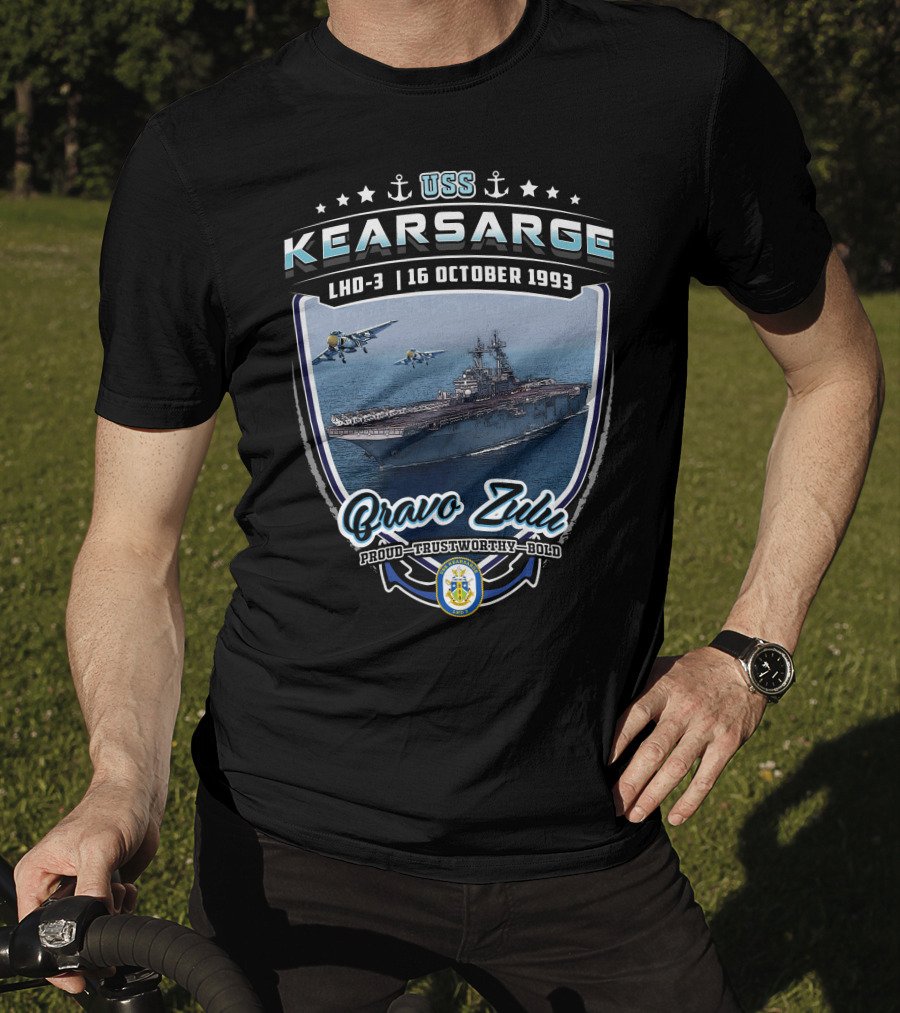 Uss Kearsarge Lhd-3 16 October 1993 Bravo Zulu Proud Trustworthy Bold T-Shirt