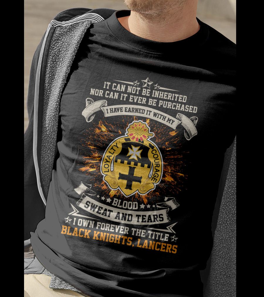 5th Cavalry Regiment Black Knights Lancers Loyalty Courage Blood Sweat And Tears T-Shirt