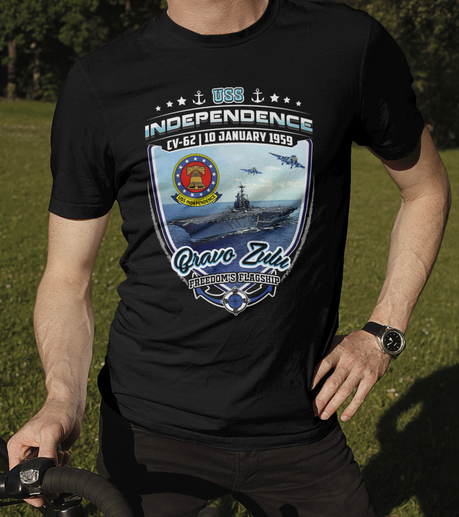 Uss Independence Cv-62 Bravo Zulu Freedom's Flagship 10 January 1959 T-Shirt
