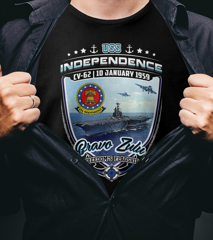 Uss Independence Cv-62 Bravo Zulu Freedom's Flagship 10 January 1959 T-Shirt