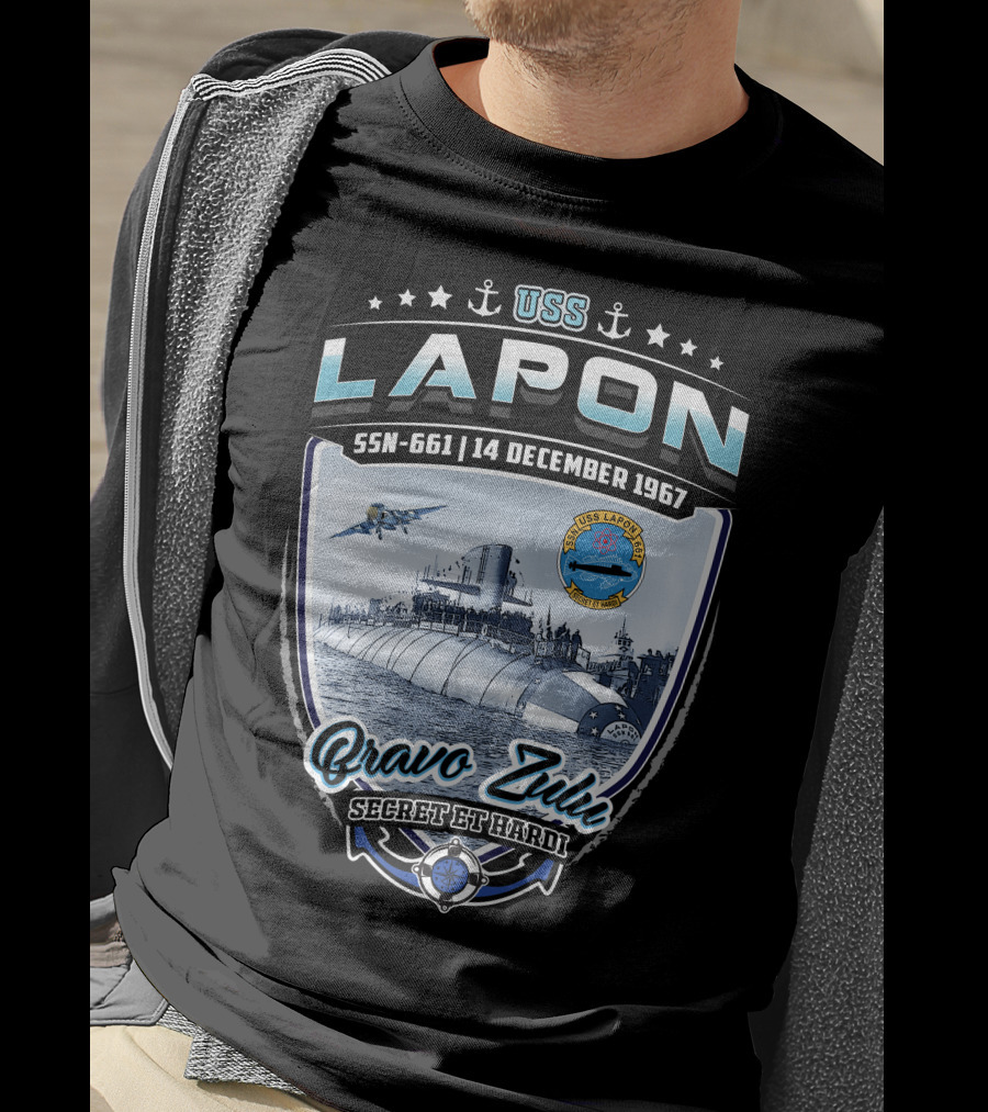 Uss Lapon Ssn-661 Bravo Zulu Secret Et Hardi 14 December 1967 T-Shirt