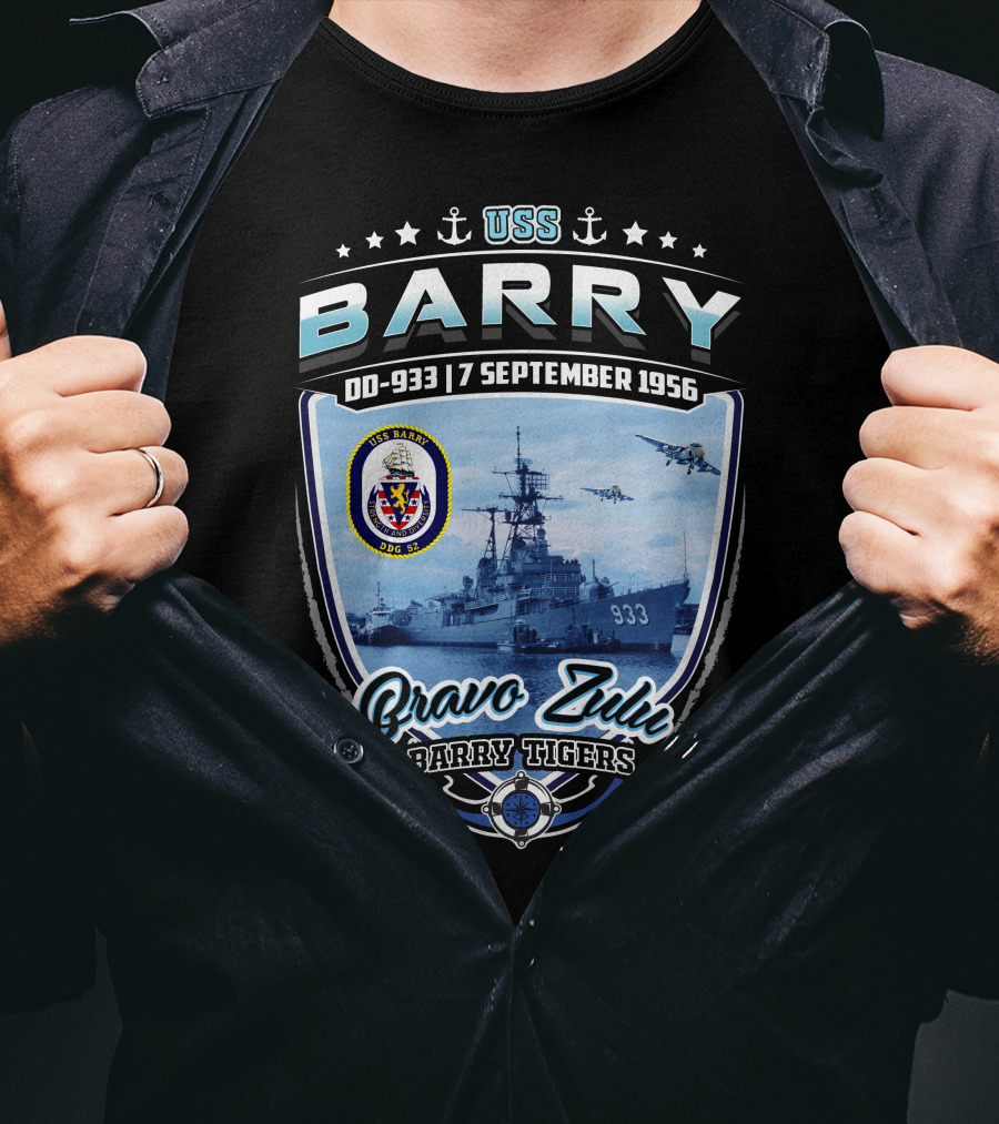 Uss Barry Dd-933 7 September 1956 Bravo Zulu Barry Tigers T-Shirt