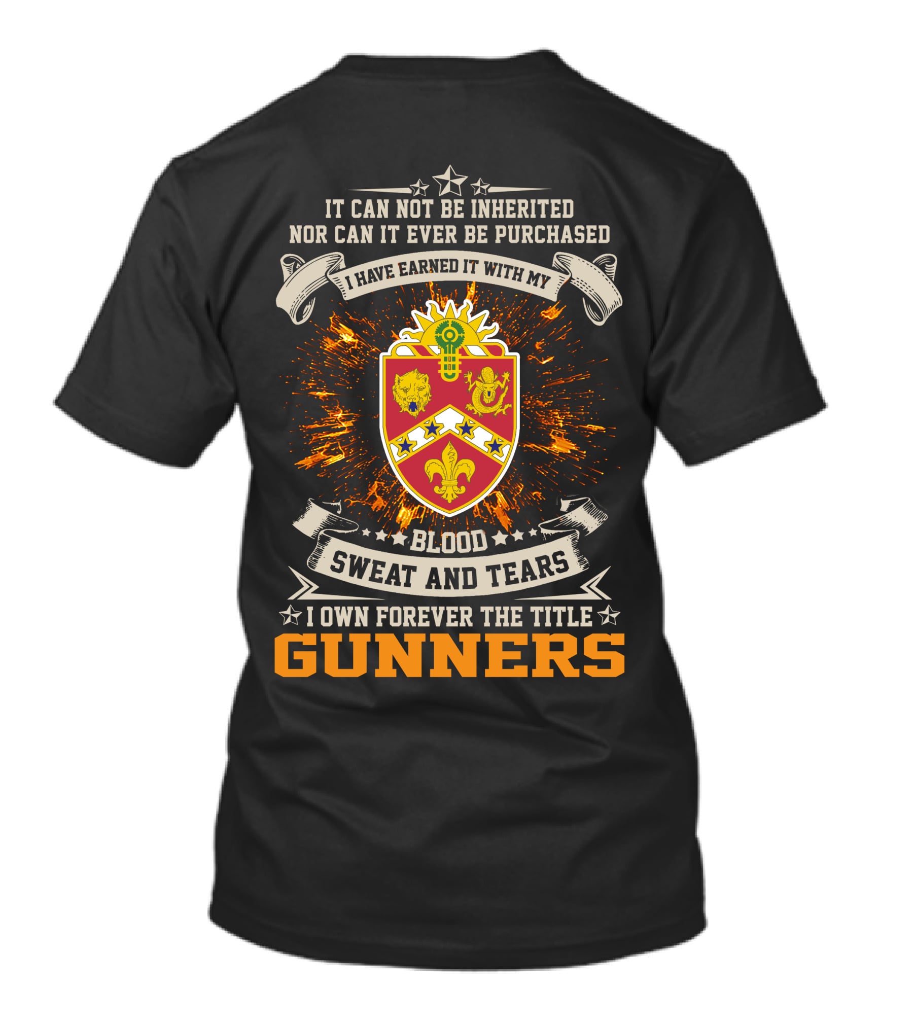 2Nd Battalion 3Rd Field Artillery Regiment Gunners Blood Sweat And Tears Crest T-Shirt