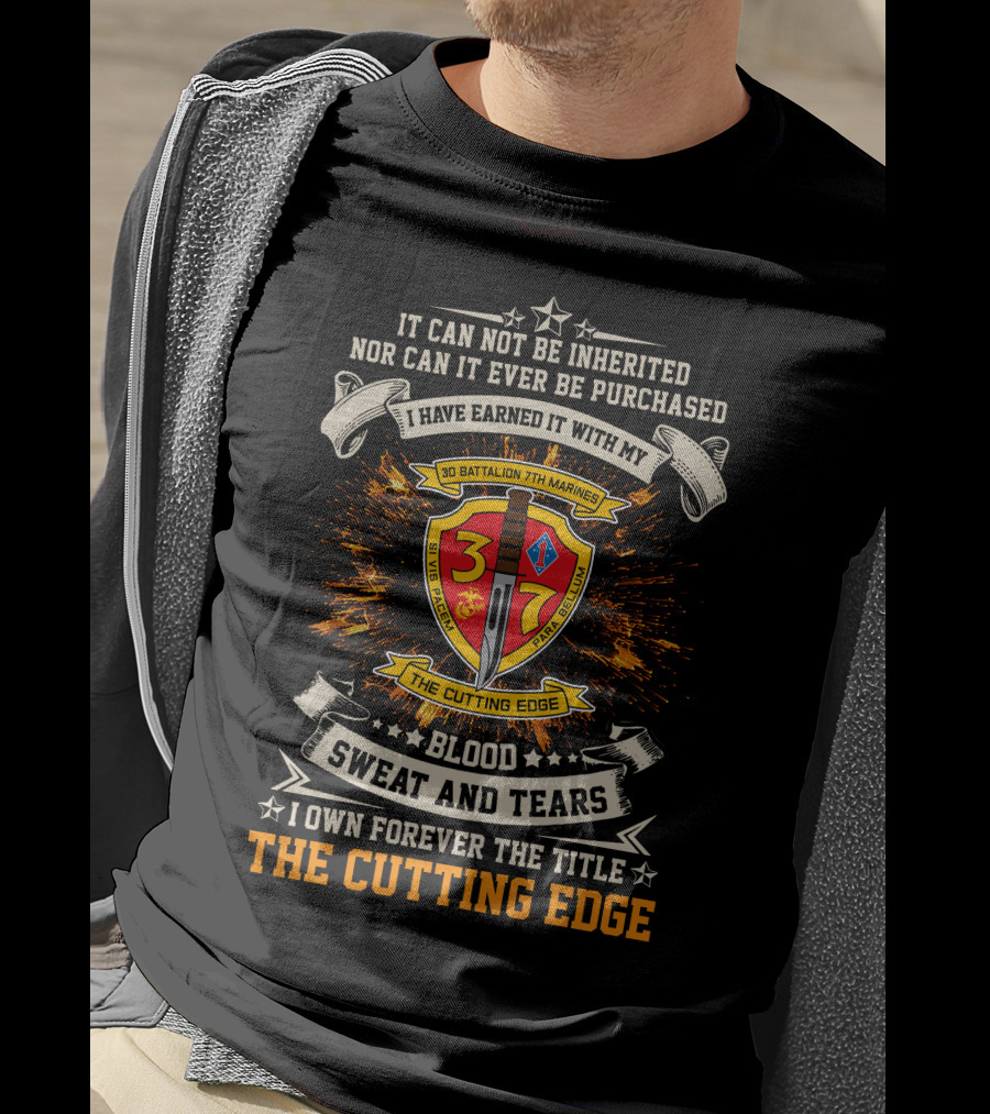 3rd Battalion 7th Marines Blood Sweat And Tears The Cutting Edge T-Shirt
