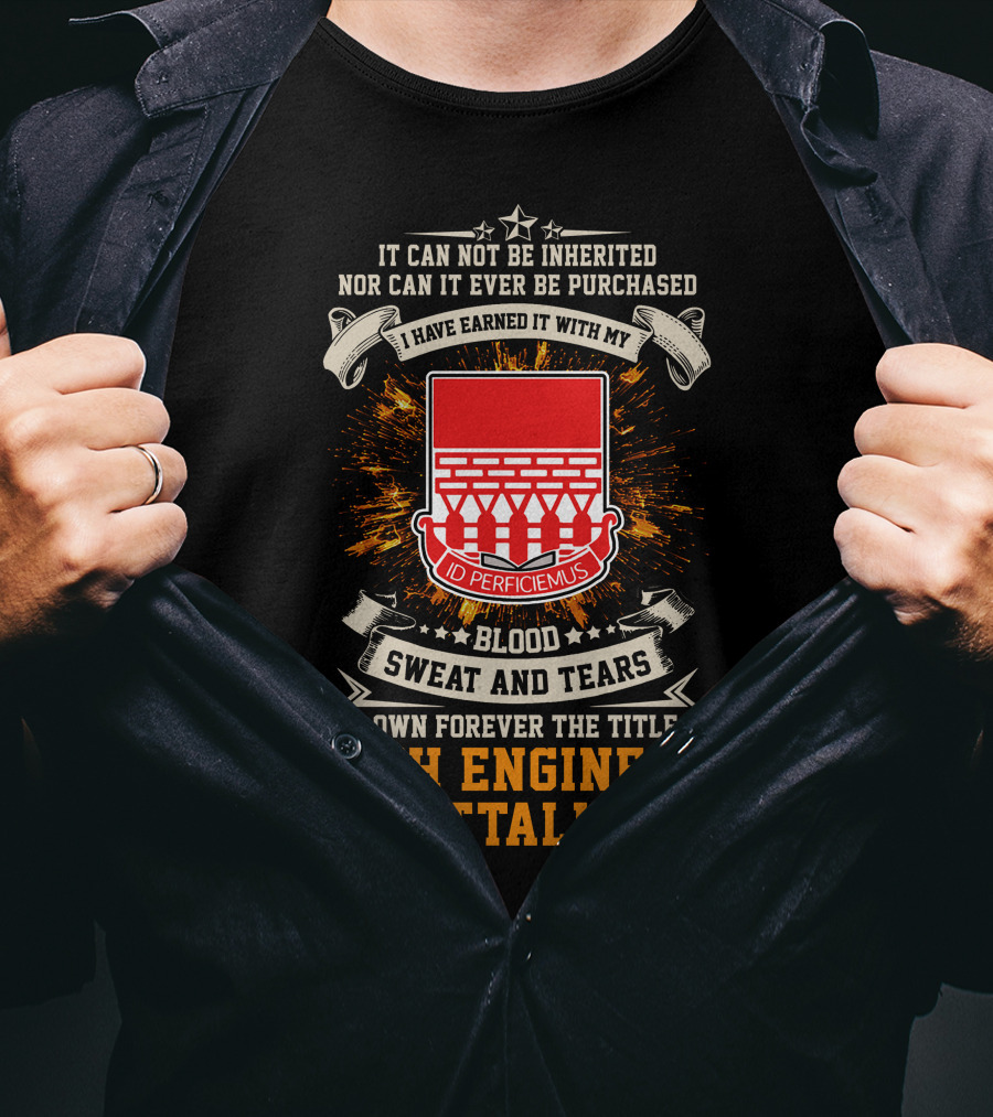 12Th Engineer Battalion Blood Sweat And Tears Id Perficiemus T-Shirt