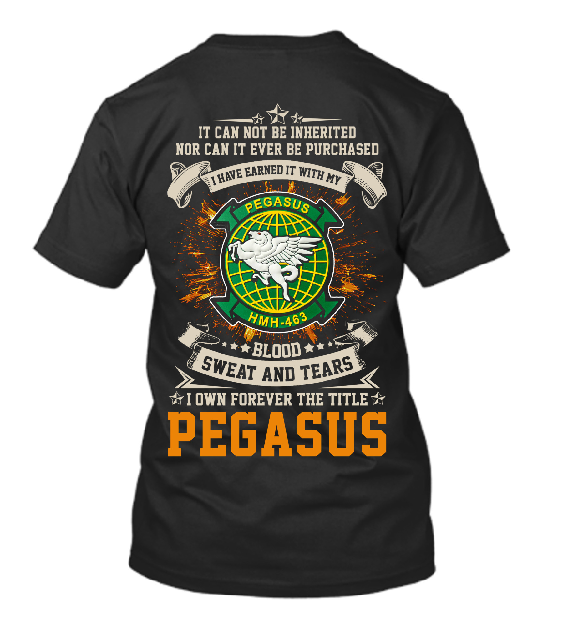 Pegasus Hmh-463 Blood Sweat And Tears Earned Title T-Shirt