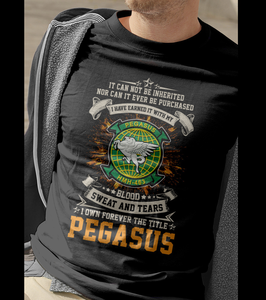 Pegasus Hmh-463 Blood Sweat And Tears Earned Title T-Shirt