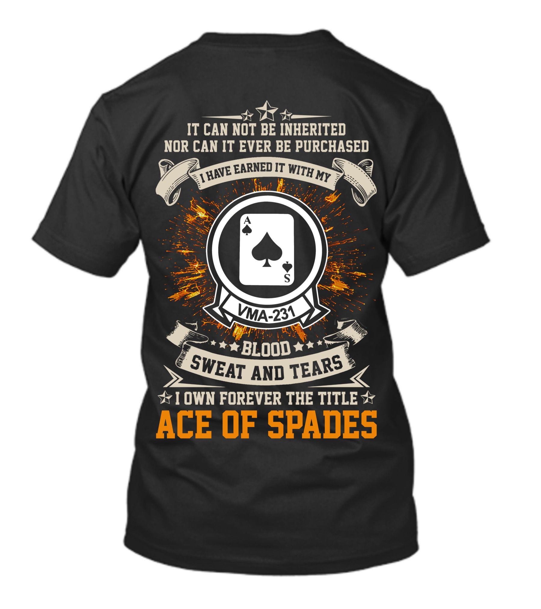 VMA 231 Ace Of Spades Blood Sweat And Tears T-Shirt