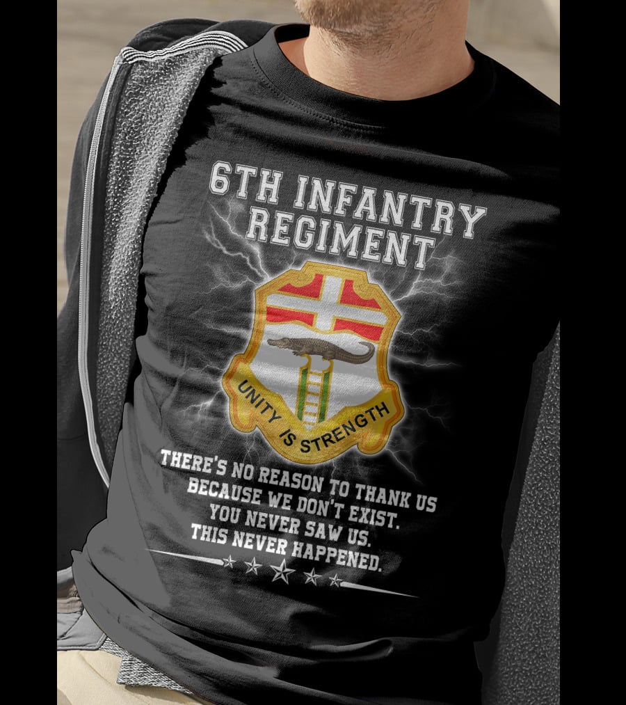 6th Infantry Regiment Unity Is Strength There's No Reason To Thank Us You Never Saw Us This Never Happened T-Shirt