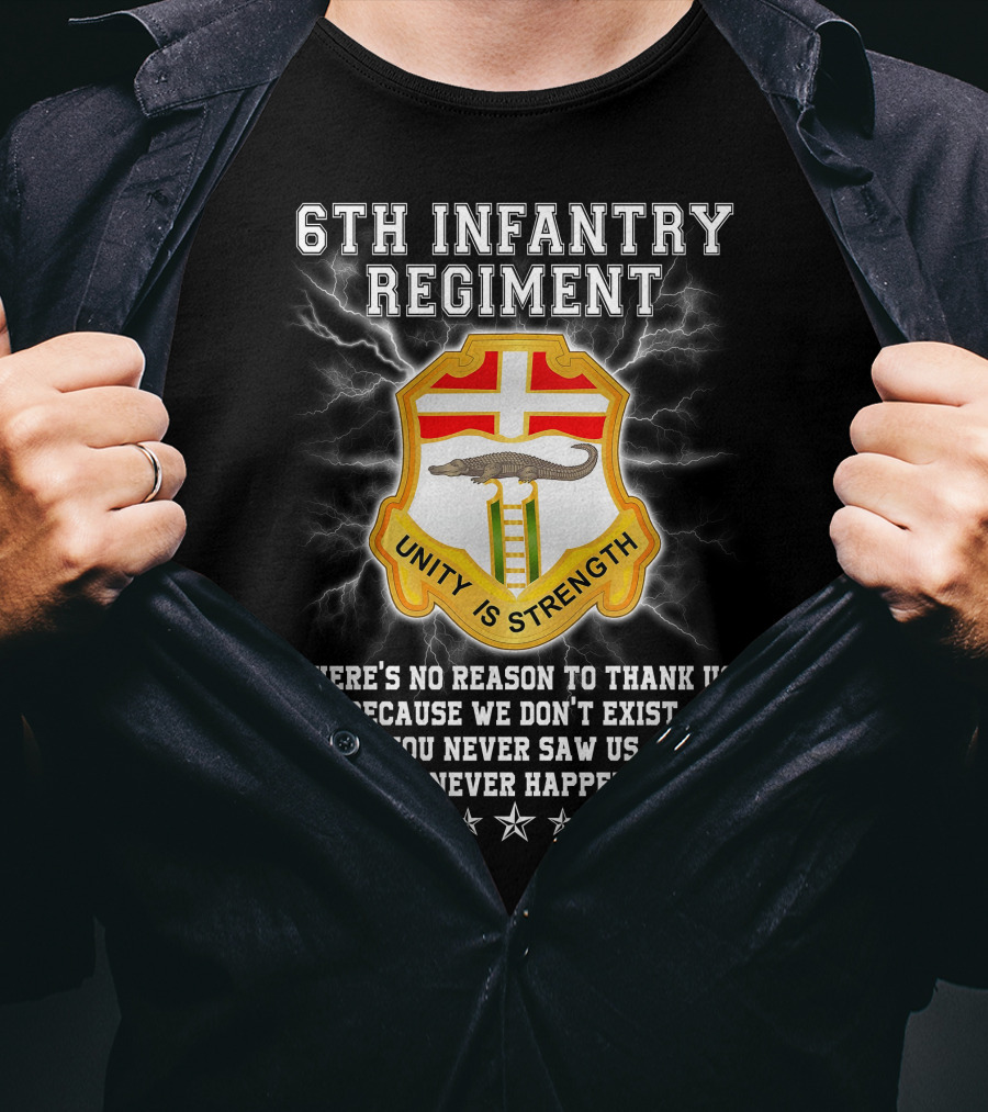 6th Infantry Regiment Unity Is Strength There's No Reason To Thank Us You Never Saw Us This Never Happened T-Shirt
