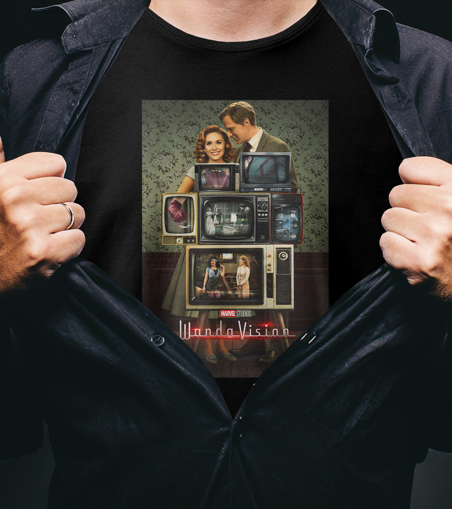 Marvel Studios WandaVision WandaVision Through The Years Retro TV Collage T-Shirt
