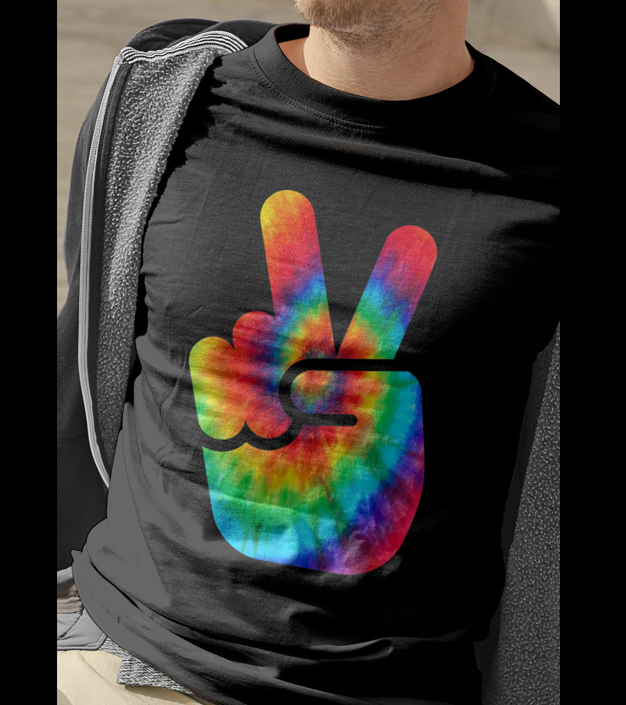 Peace Sign Rainbow Tie Dye Vibe T-Shirt