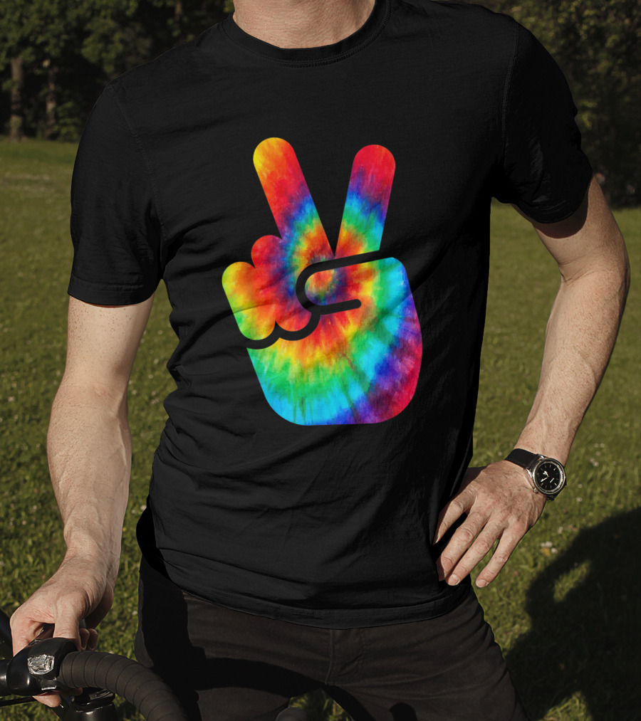 Peace Sign Rainbow Tie Dye Vibe T-Shirt