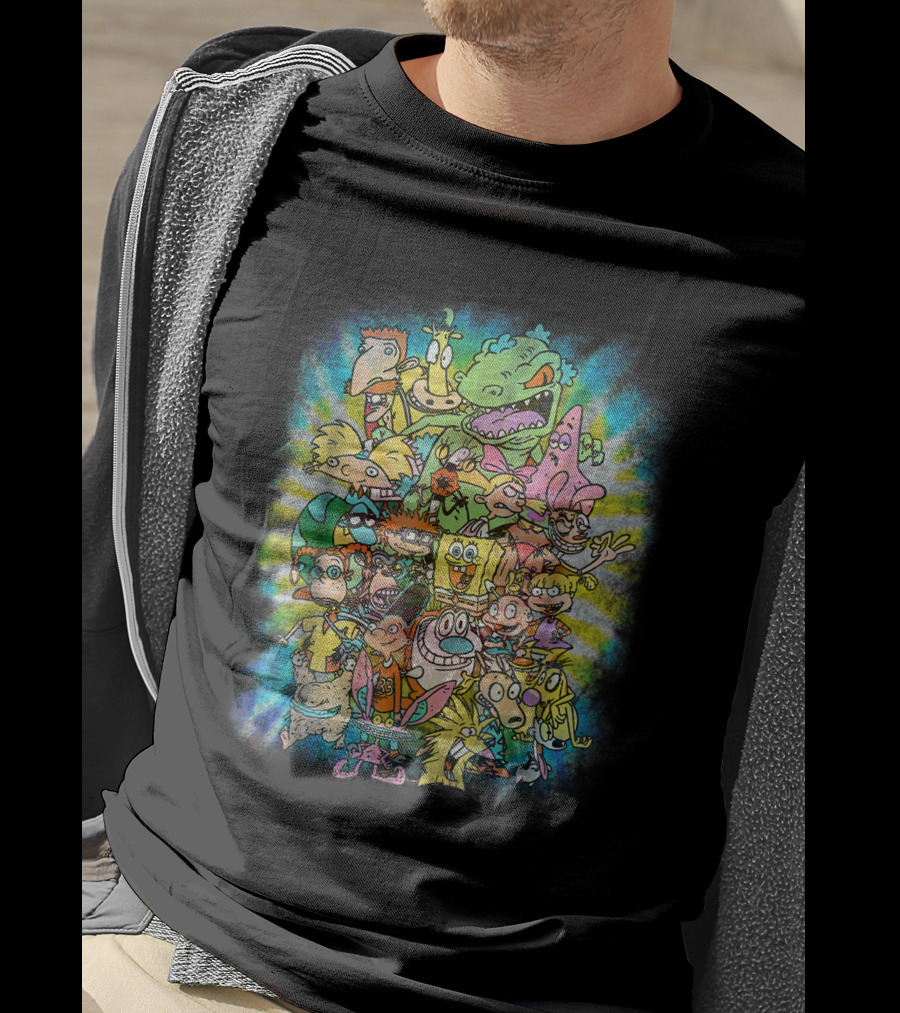 Nickelodeon 90s Ultimate Character Collage Tie Dye T-Shirt