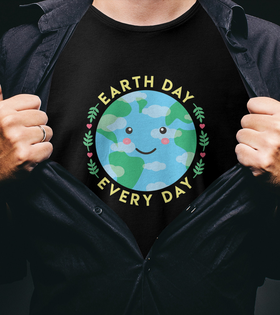 Earth Day Every Day Cute Kawaii Planet Love The Environment T-Shirt