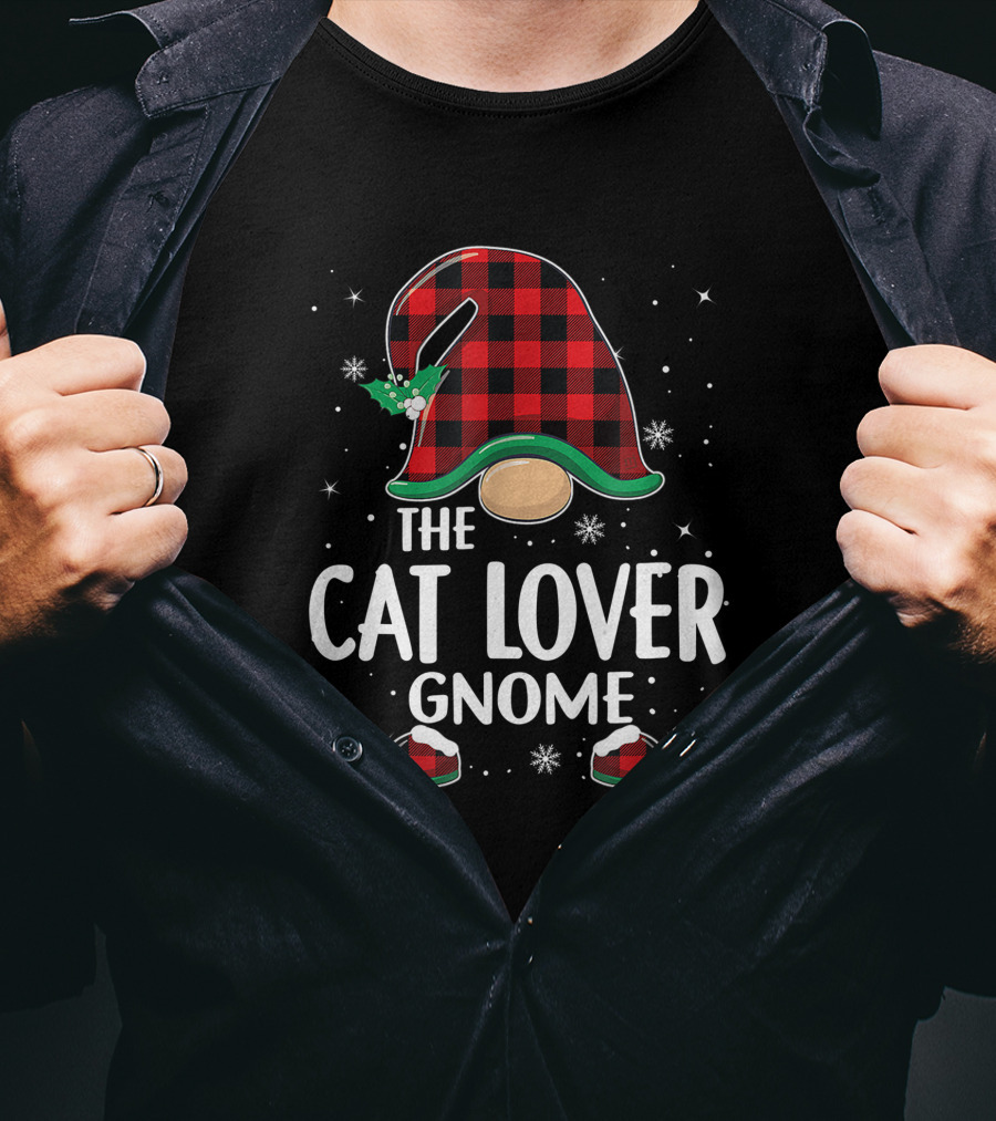 The Cat Lover Gnome Christmas Matching Family Group Party T-Shirt