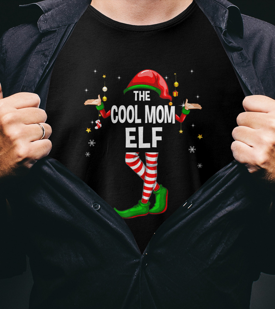 The Cool Mom Elf Matching Family Group Christmas Party T-Shirt