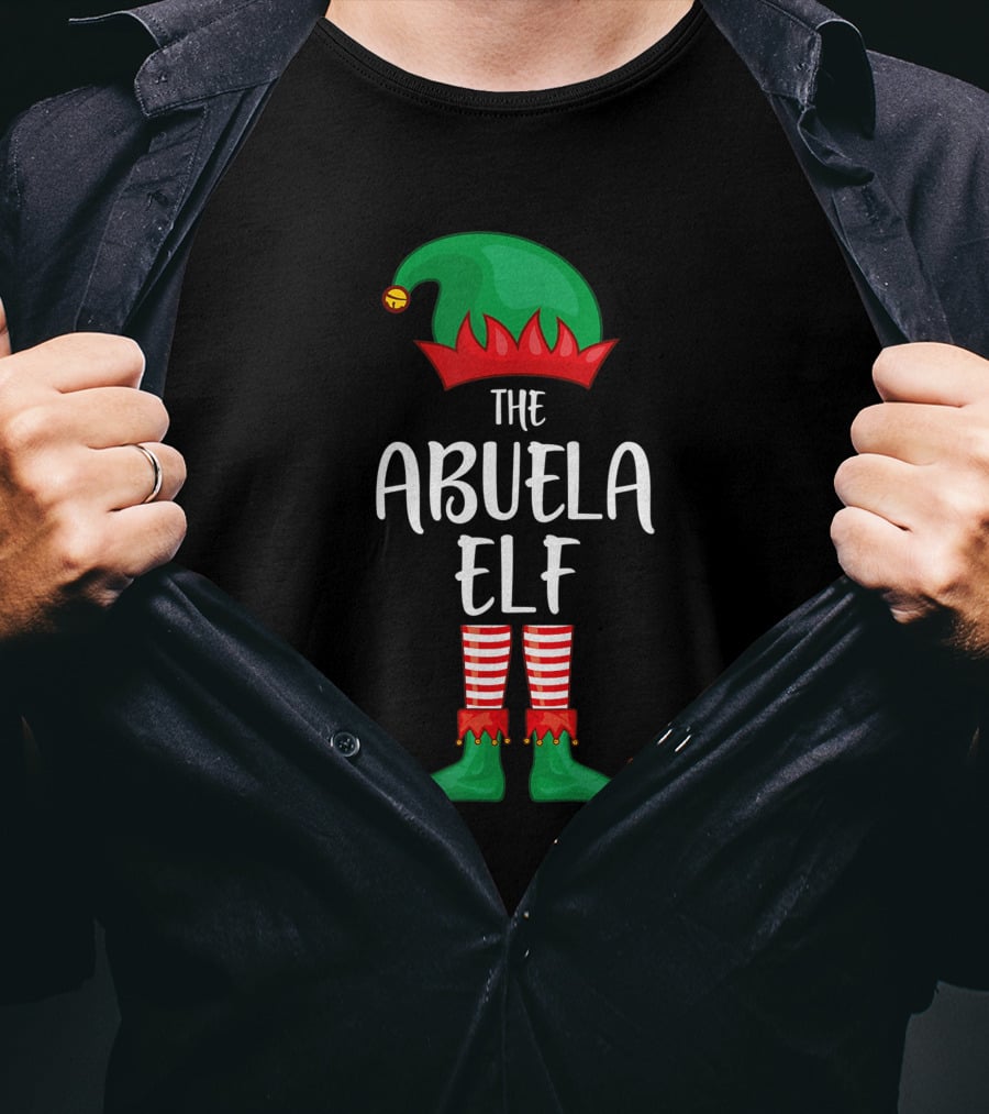 The Abuela Elf Christmas Party Matching Family Pajama Group T-Shirt