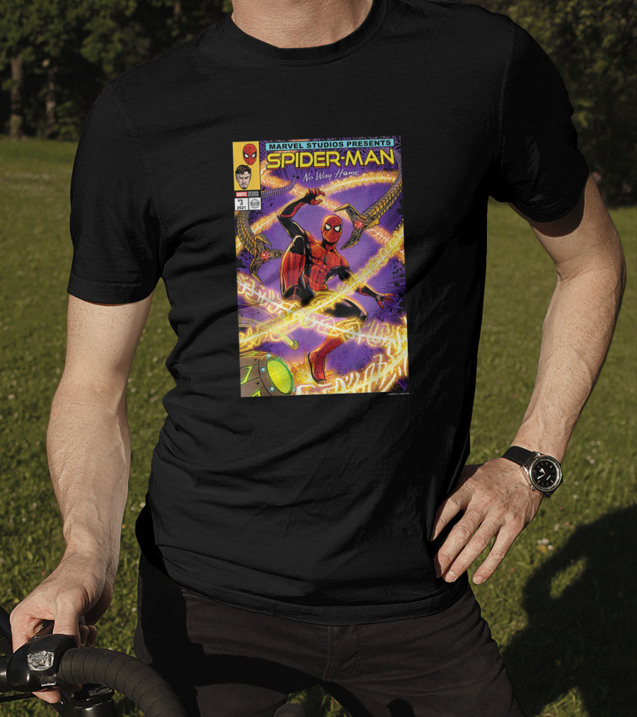 Marvel Studios Presents Spider-Man No Way Home Comic Cover Featuring Doctor Octopus Arms T-Shirt