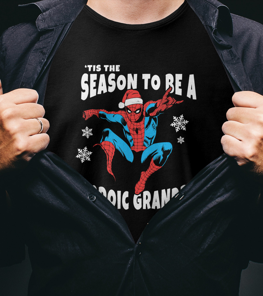 Marvel Spider-Man 'Tis The Season To Be A Heroic Grandpa T-Shirt