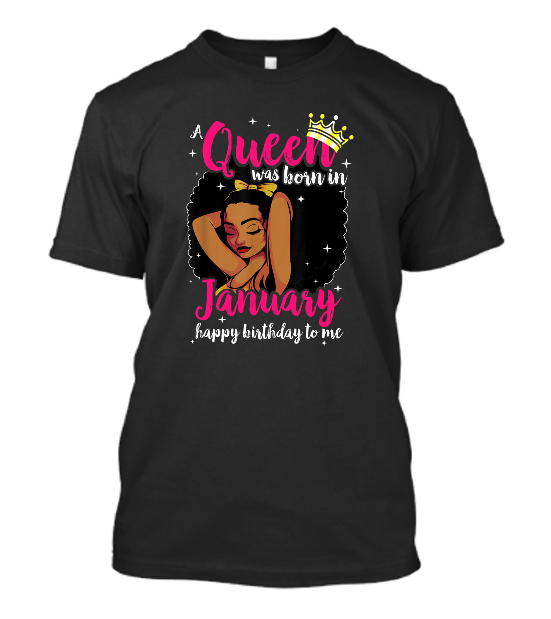 Afro Diva A Queen Was Born In January Happy Birthday To Me T-Shirt